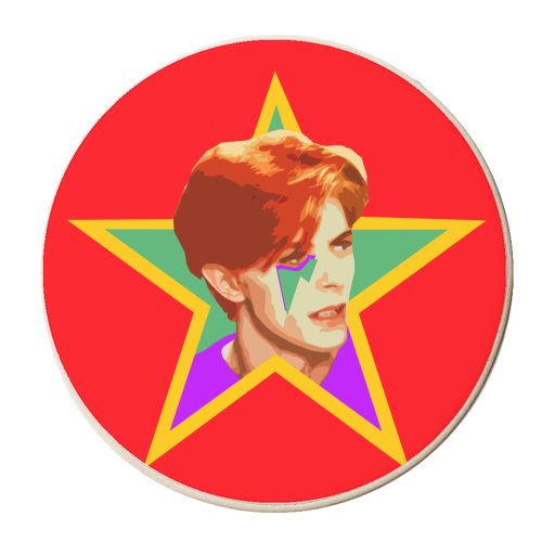 STARMAN - RED - personalised beer coaster by DOLLY WOLFE