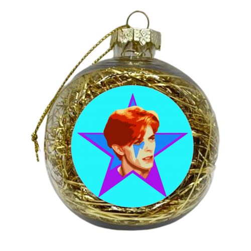 STARMAN - TURQUOISE - xmas bauble by DOLLY WOLFE