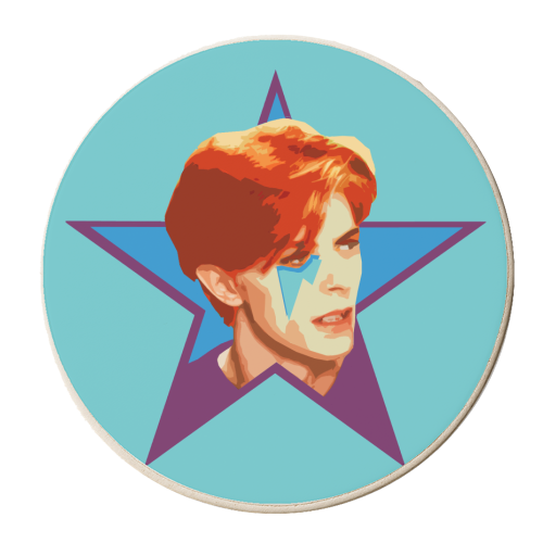 STARMAN - TURQUOISE - personalised beer coaster by DOLLY WOLFE