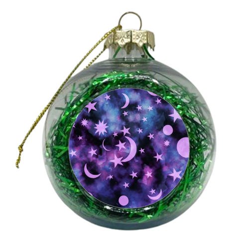 Starry Sky Moon Cosmos Dream #1 #decor #art - xmas bauble by Anita Bella Jantz