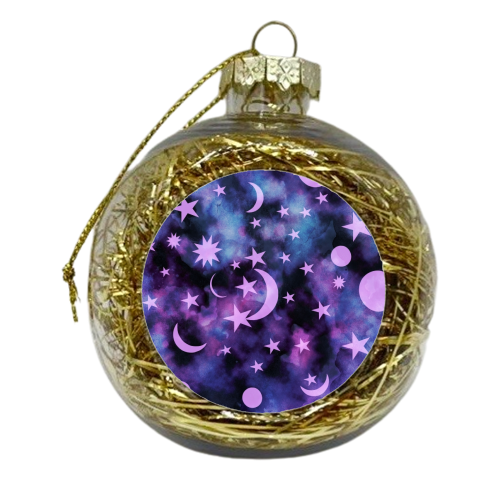 Starry Sky Moon Cosmos Dream #1 #decor #art - xmas bauble by Anita Bella Jantz