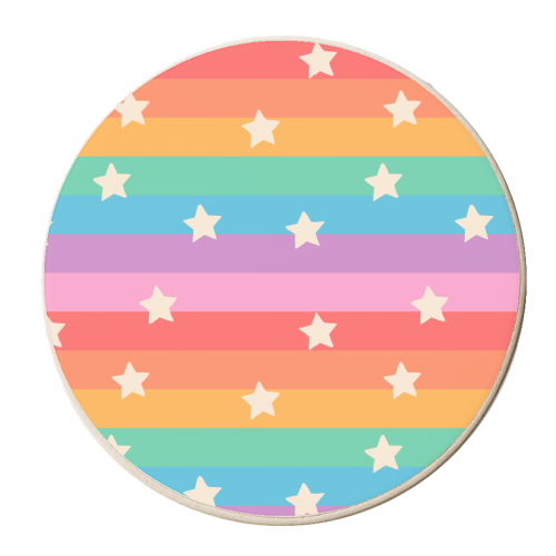 Stars And Rainbows - personalised beer coaster by Ania Wieclaw