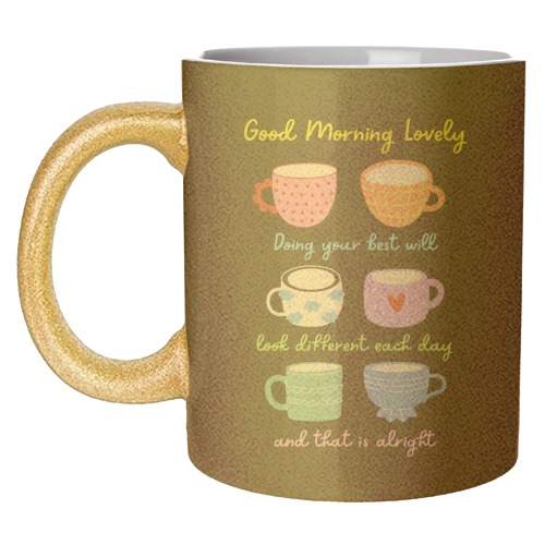 Start Your Morning With Positivitea - unique mug by Nida Designs
