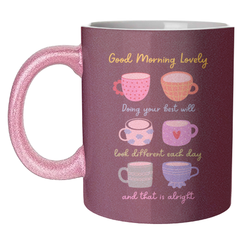 Start Your Morning With Positivitea - unique mug by Nida Designs