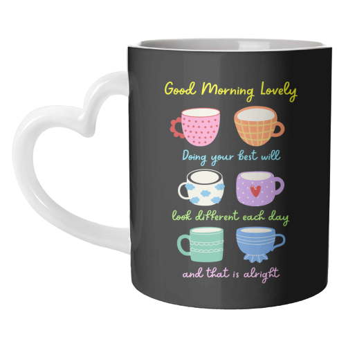 Start Your Morning With Positivitea - unique mug by Nida Designs