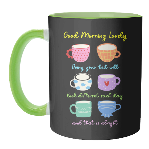 Start Your Morning With Positivitea - unique mug by Nida Designs