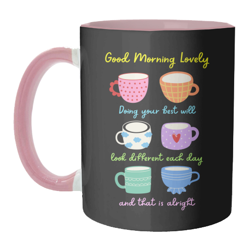 Start Your Morning With Positivitea - unique mug by Nida Designs