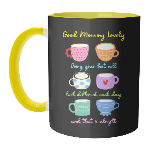 Start Your Morning With Positivitea - unique mug by Nida Designs