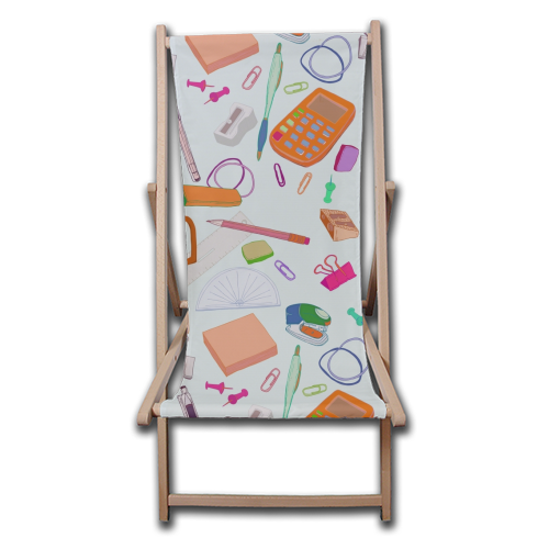 Stationery Station - canvas deck chair by minniemorris art