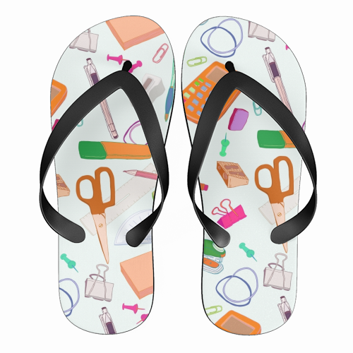 Stationery Station - funny flip flops by minniemorris art
