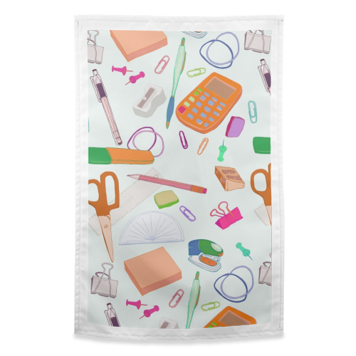 Stationery Station - funny tea towel by minniemorris art