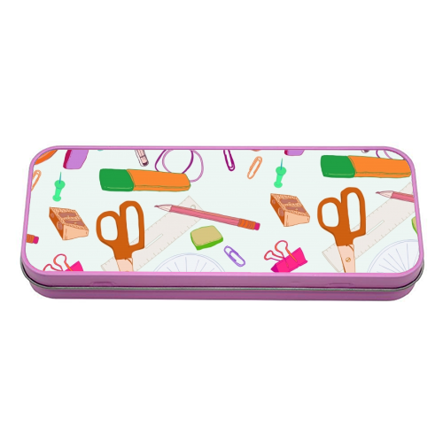 Stationery Station - tin pencil case by minniemorris art