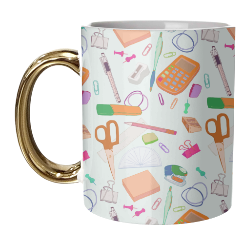 Stationery Station - unique mug by minniemorris art