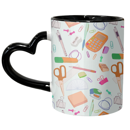 Stationery Station - unique mug by minniemorris art