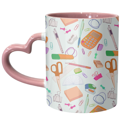 Stationery Station - unique mug by minniemorris art