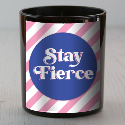 Stay Fierce! Pink and Blue Stripe. - scented candle by Mad Philomena