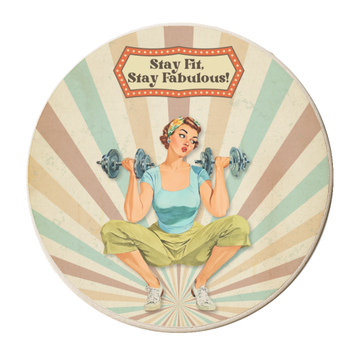 Stay Fit, Stay Fabulous! - personalised beer coaster by DejaReve
