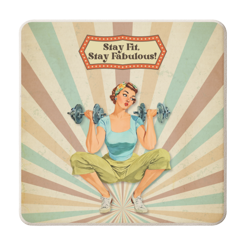 Stay Fit, Stay Fabulous! - personalised beer coaster by DejaReve