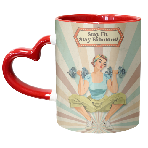 Stay Fit, Stay Fabulous! - unique mug by DejaReve