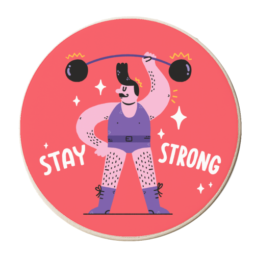 Stay Strong - personalised beer coaster by Matt Joyce