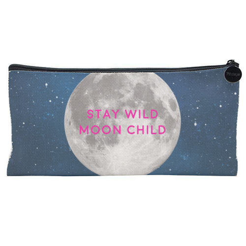 STAY WILD MOON CHILD - flat pencil case by Paper Deep Design