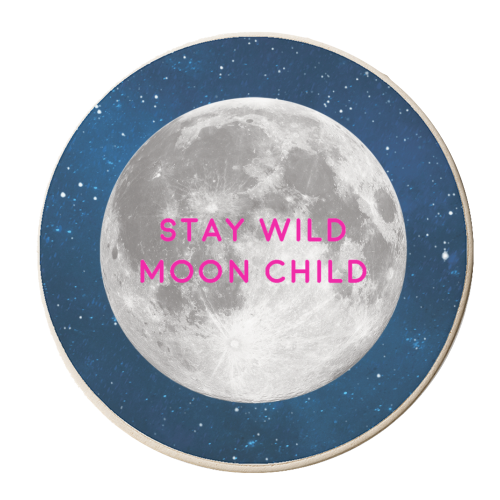 STAY WILD MOON CHILD - personalised beer coaster by Paper Deep Design