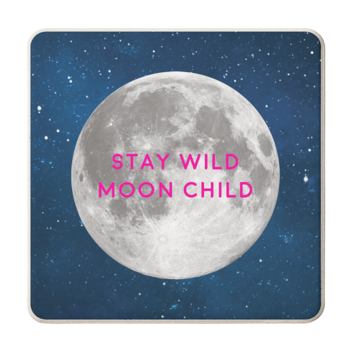 STAY WILD MOON CHILD - personalised beer coaster by Paper Deep Design