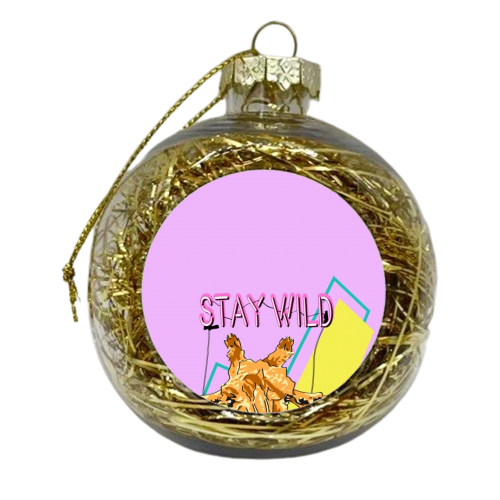 Stay Wild Purple - xmas bauble by Maya Mistry