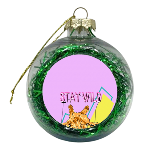 Stay Wild Purple - xmas bauble by Maya Mistry