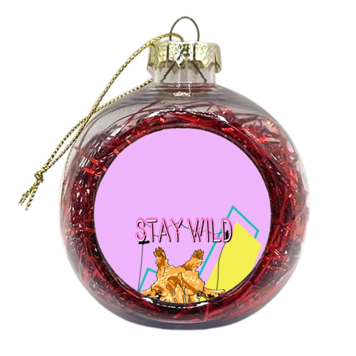 Stay Wild Purple - xmas bauble by Maya Mistry