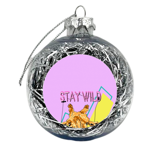 Stay Wild Purple - xmas bauble by Maya Mistry
