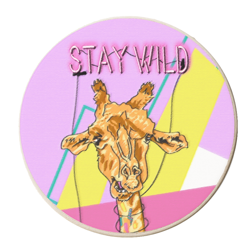 Stay Wild Purple - personalised beer coaster by Maya Mistry