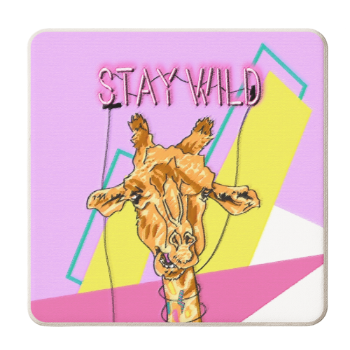 Stay Wild Purple - personalised beer coaster by Maya Mistry