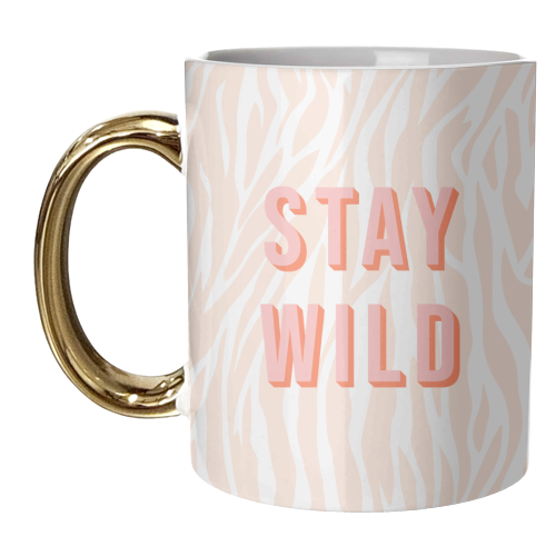 Stay wild zebra typography print - unique mug by Kind of Simple Designs