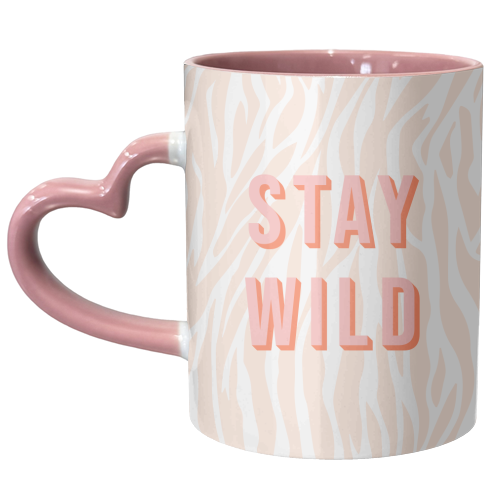 Stay wild zebra typography print - unique mug by Kind of Simple Designs