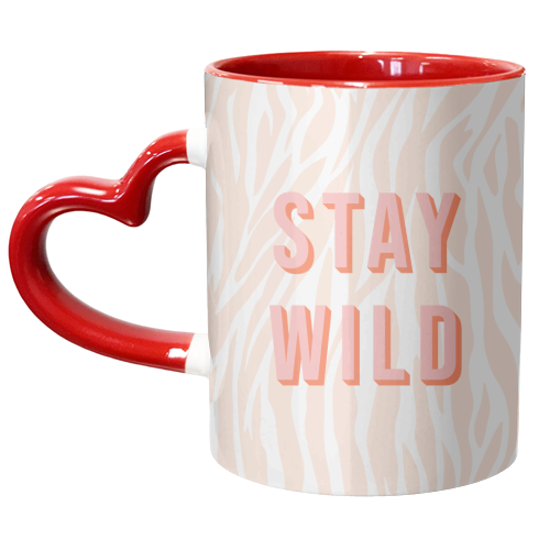 Stay wild zebra typography print - unique mug by Kind of Simple Designs