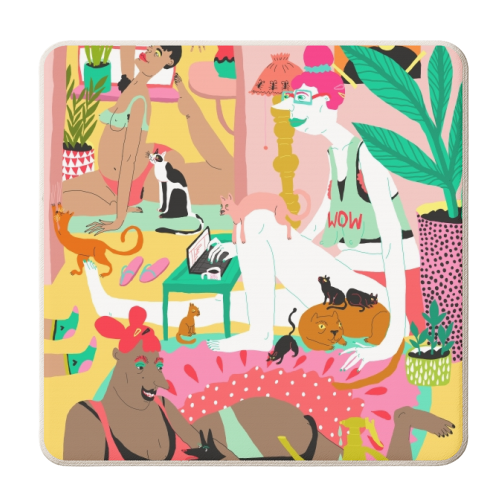 Staying at home together - personalised beer coaster by Ezra W. Smith