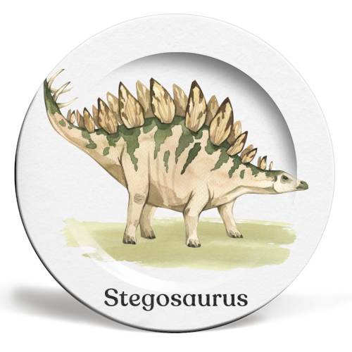 Stegosaurus - ceramic dinner plate by Gal Design