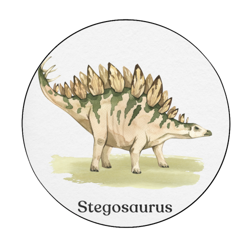Stegosaurus - Circle Sticker by Gal Design