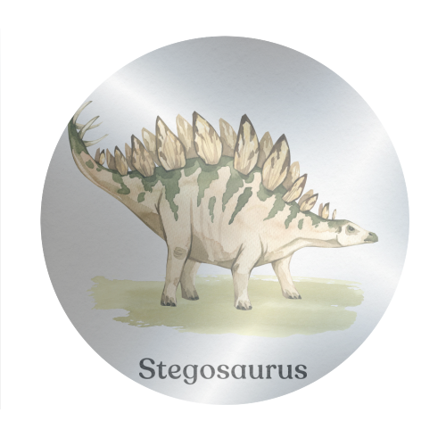 Stegosaurus - Circle Sticker by Gal Design