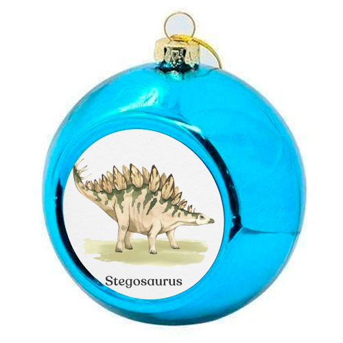 Stegosaurus - colourful christmas bauble by Gal Design