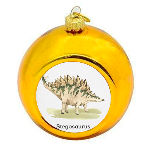 Stegosaurus - colourful christmas bauble by Gal Design