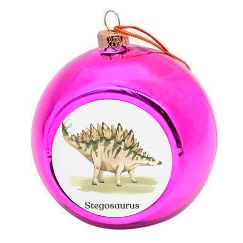 Stegosaurus - colourful christmas bauble by Gal Design