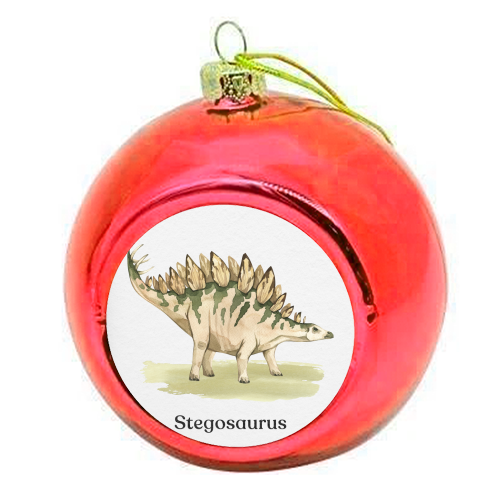 Stegosaurus - colourful christmas bauble by Gal Design