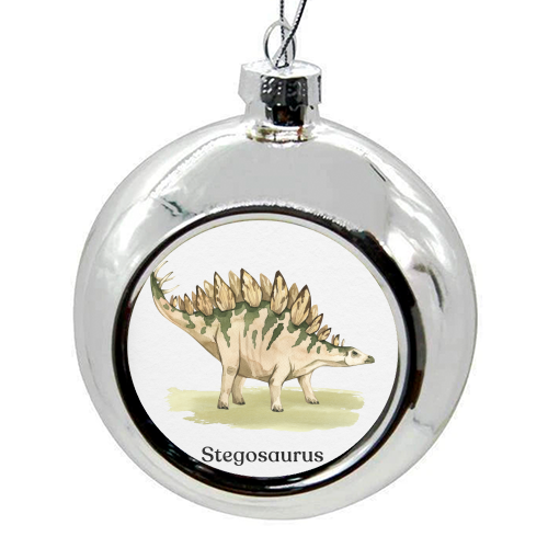 Stegosaurus - colourful christmas bauble by Gal Design
