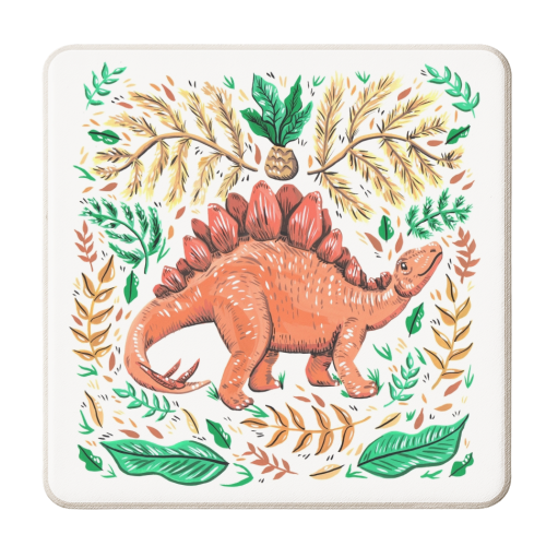 Stegosaurus - personalised beer coaster by Amy Harwood