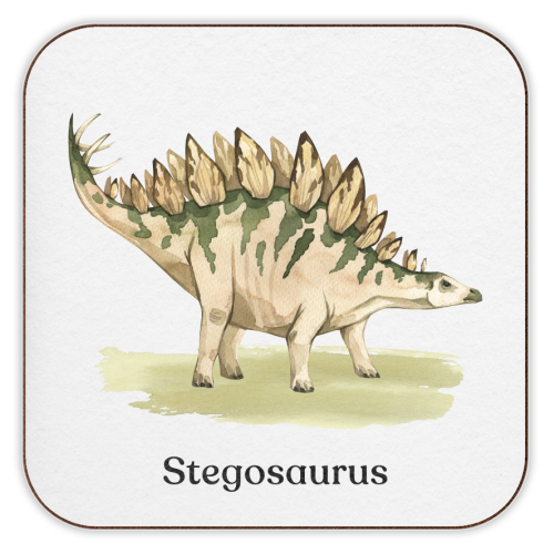 Stegosaurus - personalised beer coaster by Gal Design
