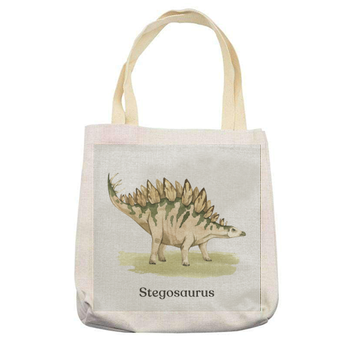 Stegosaurus - printed canvas tote bag by Gal Design