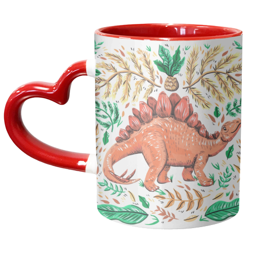 Stegosaurus - unique mug by Amy Harwood