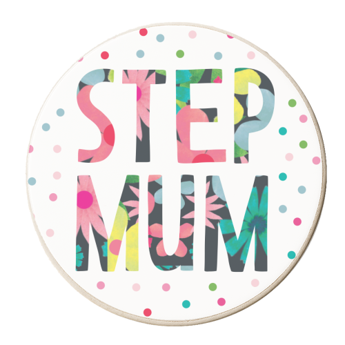 Step mum floral - personalised beer coaster by The Boy and the Bear